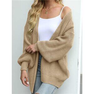 Oversized Chunky Knit Open Front Cardigan